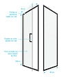AURLANE - Porte de douche Pivotante et retour 80x80x200 - Profilés noir mat - CRUSH PIVOTANTE - vignette