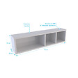 AURLANE - Etagère murale 80x20x20cm blanche de rangement 3 emplacements - PERSONALYZ TRIPLO - vignette