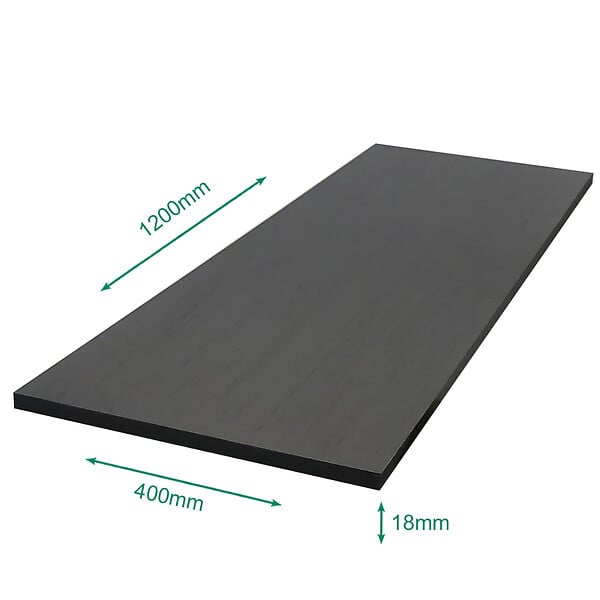 FORESTEA - Tablette mélaminé Elegant Black 1200 x 400 x 18 mm - PEFC 70% - large