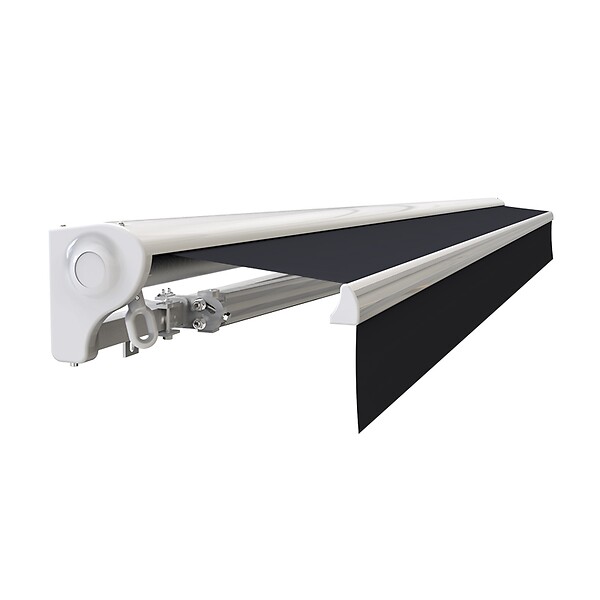 COTE STORE - Store banne motorisé et manuel 2,5 x 2 m Demi coffre pour terrasse - Gris anthracite - large
