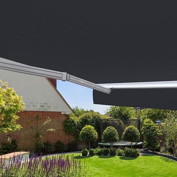 COTE STORE - Store banne manuel 3,6 x 3 m Monobloc pour terrasse - Gris anthracite - large