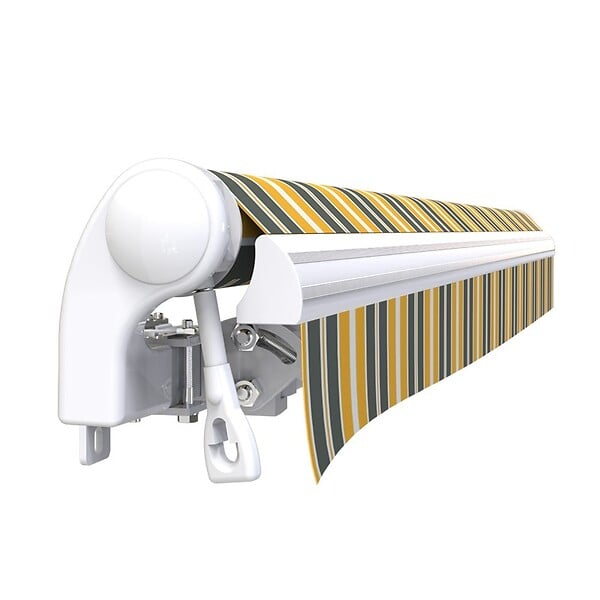 COTE STORE - Store banne manuel 3,6 x 3 m Monobloc pour terrasse - Gris jaune - large