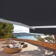 COTE STORE - Store banne motorisé et manuel 3,6 x 3 m Demi coffre pour terrasse - Gris anthracite - vignette