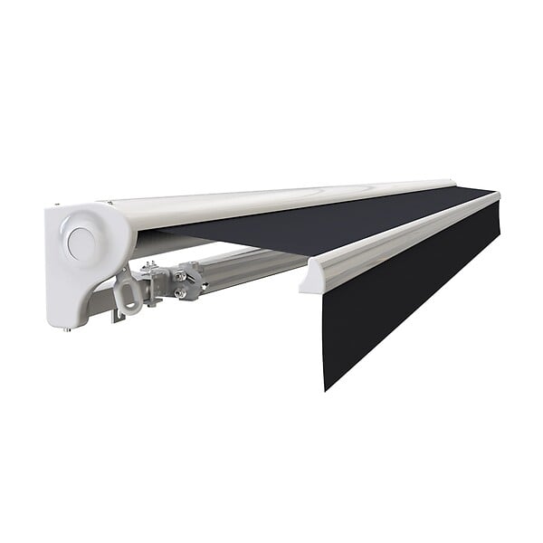 COTE STORE - Store banne motorisé et manuel 3,6 x 3 m Demi coffre pour terrasse - Gris anthracite - large