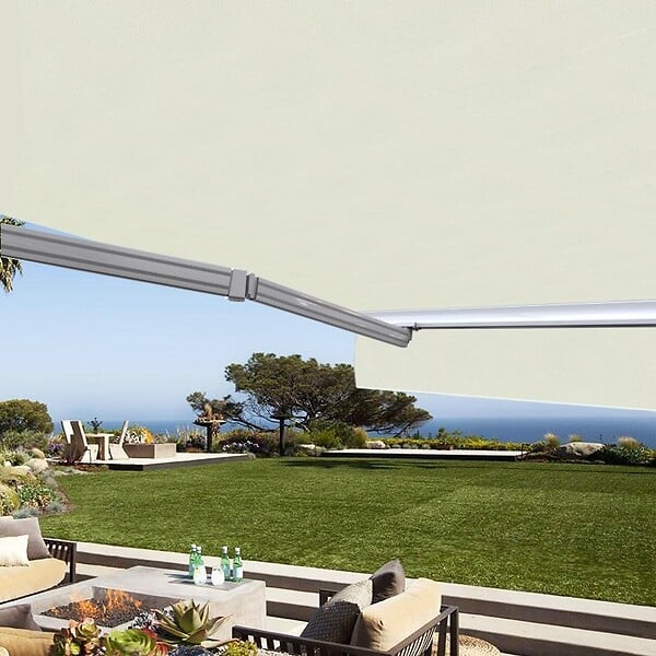 COTE STORE - Store banne manuel Demi coffre 2,5 x 2 m pour terrasse - Écru - large