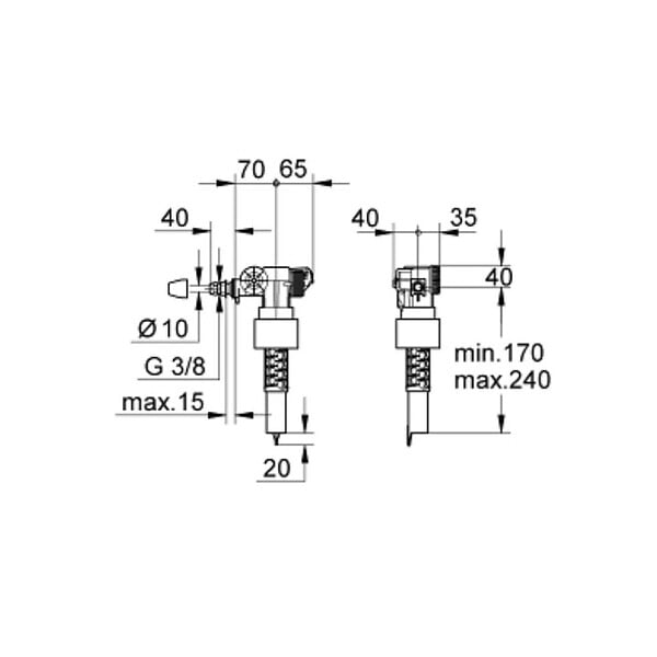 GROHE - Robinet flotteur Grohe - Pour bâti rapid SL - 3/8" - large