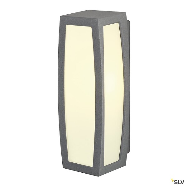 SLV - Applique extérieure SLV MERIDIAN BOX SENSOR, diffuseur opalescent anthracite, E27, 25W max, IP54, détecteur de mouvements - large