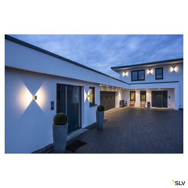 SLV - Applique extérieure SLV LOGS avec LED intégrée, anthracite, 10W, 3000K, IP44 - large