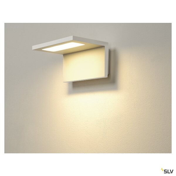 SLV - Applique extérieure SLV ANGOLUX, blanc avec LED intégrée, 6,8W, 3000K, IP44 - large