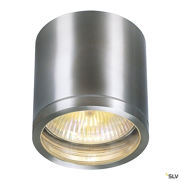 SLV - Plafonnier extérieur SLV ROX, alu brossé, GU10/QPAR111, 50W max, IP44 - large