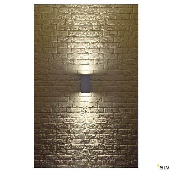 SLV - Applique extérieure SLV BIG THEO UP/DOWN, gris, GU10/QPAR111, 2x 75W max, IP44 - large