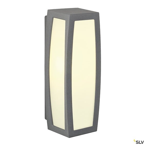 SLV - Applique extérieure SLV MERIDIAN BOX, diffuseur opalescent/anthracite, E27, 25W max, IP54 - large