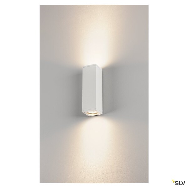 SLV - Applique extérieure SLV THEO UP/DOWN, blanc, GU10/QPAR51, 2x 35W max, IP44 - large