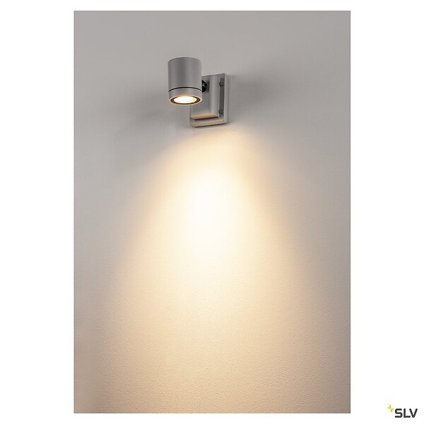 SLV - Applique et plafonnier extérieur SLV MYRA, simple, gris, GU10/QPAR51, 50W max, IP55 - large