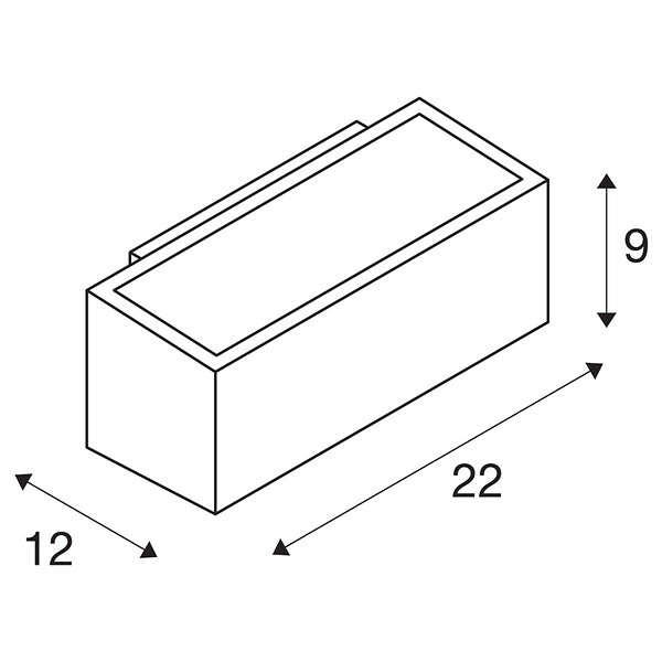 SLV - Applique extérieure SLV BOX UP/DOWN, anthracite, R7s 78mm/QT-DE12, 80W max, IP44 - large