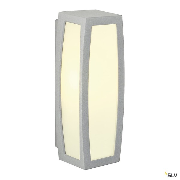 SLV - Applique extérieure SLV MERIDIAN BOX, diffuseur opalescent/gris, E27, 25W max, IP54 - large