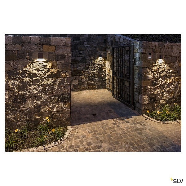 SLV - Applique extérieure SLV QUAD, anthracite, avec LED intégrée, 4,6W, 3000K, IP44 - large