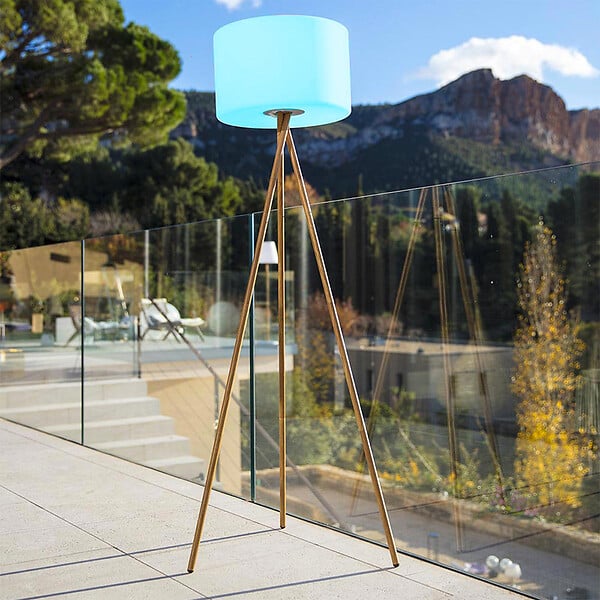 LUMISKY - Lampadaire d'extérieur sans fil TAMBOURY WOOD RGB H150cm - large