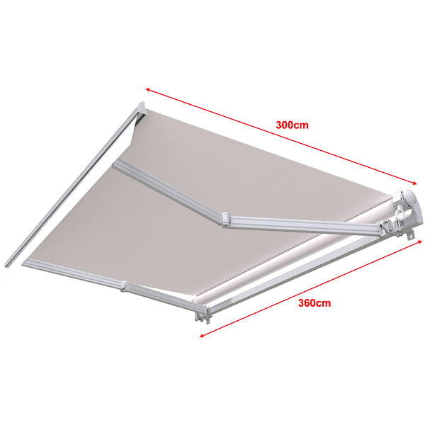 COTE STORE - Store banne manuel 3.6 x 3 m Monobloc pour terrasse - Écru - large