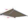 COTE STORE - Store banne coffre intégral 5 x 3,5 m motorisé et manuel extérieur pour terrasse - Taupe - vignette