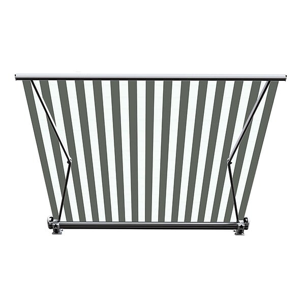 COTE STORE - Store banne coffre intégral 2,5 x 2 m motorisé et manuel extérieur pour terrasse - Blanc gris - large