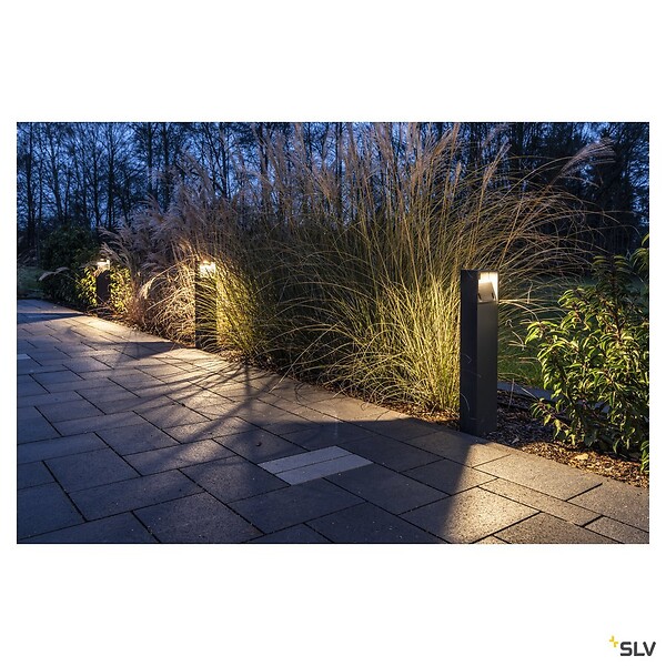 SLV - Borne extérieure SLV LOGS 70 avec LED intégrée, anthracite, Hauteur 70 cm - large