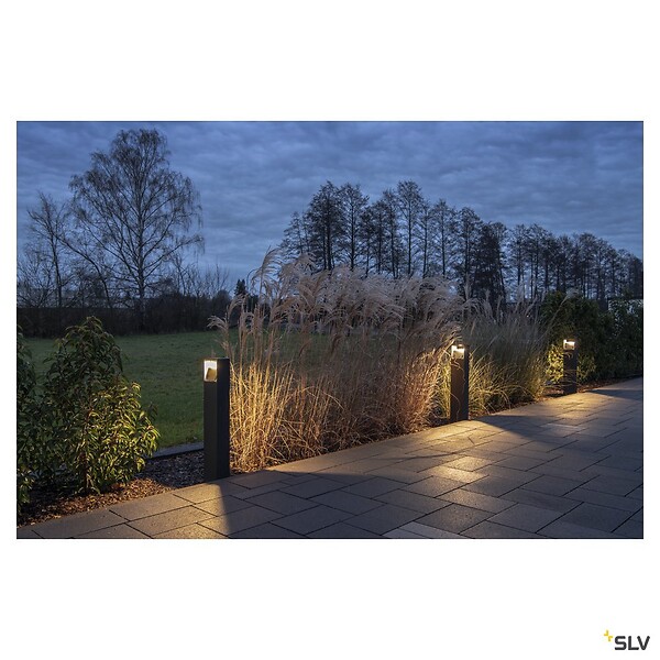 SLV - Borne extérieure SLV LOGS 70 avec LED intégrée, anthracite, Hauteur 70 cm - large