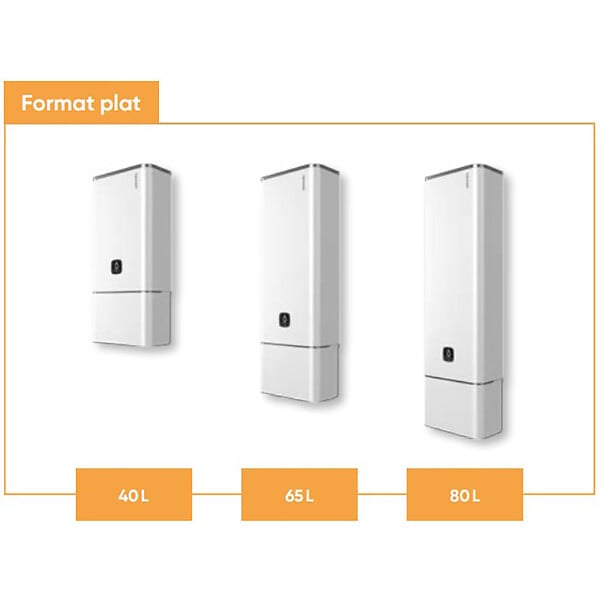 ATLANTIC - Chauffe-eau électrique connecté Linéo Atlantic - 2250W - Plat vertical mural - 65L - Blanc - large