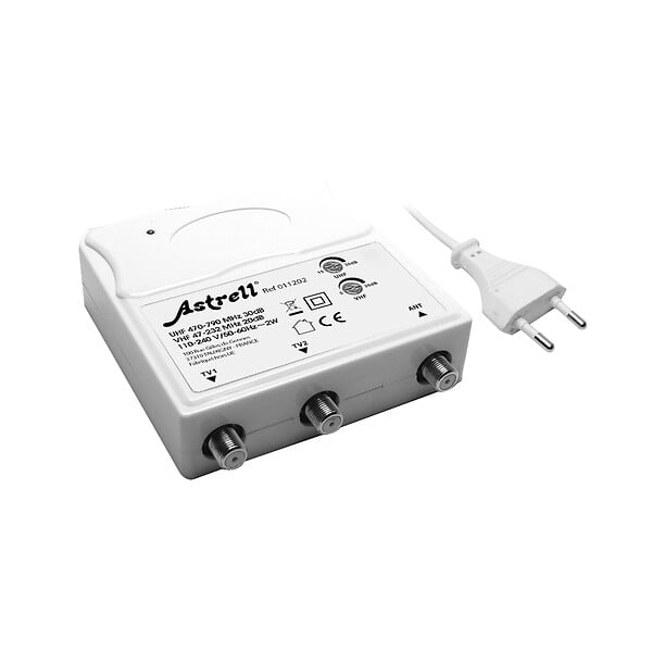 ASTRELL - Amplificateur TV intérieur - 2 sorties - 2 appareils - large