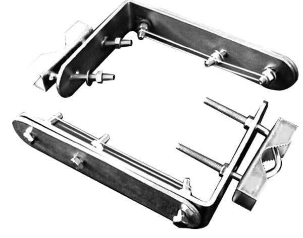 ASTRELL - Fixation de mât pour balcon - Acier - Lot de 2 - large
