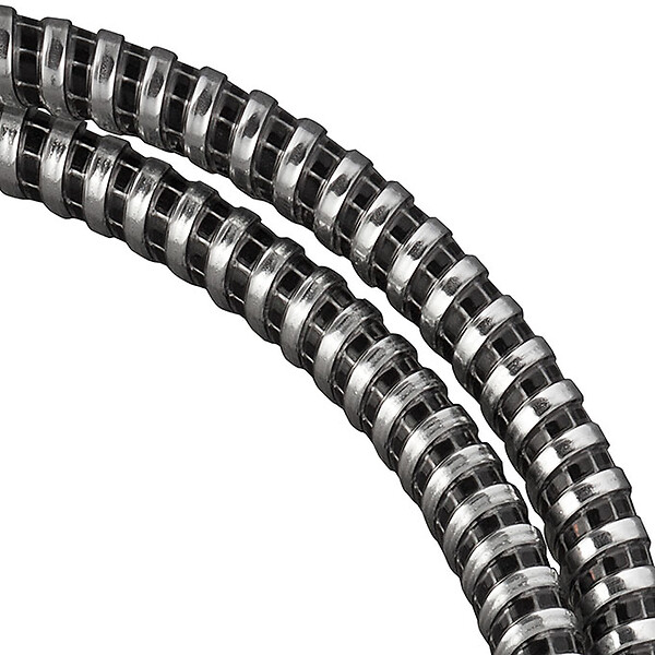 WIRQUIN - Flexible de douche - PVC annelé chromé - Chrome - 1,5 m - large