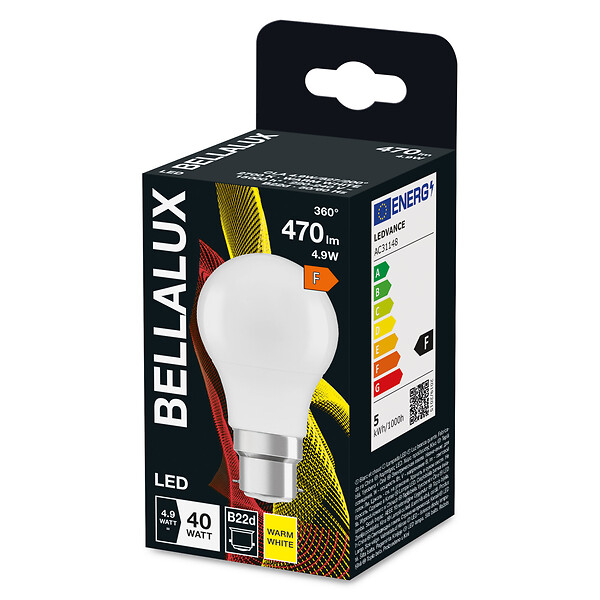 LEDVANCE - Ampoule LED B22d 4,9W Blanc chaud 470lm - large