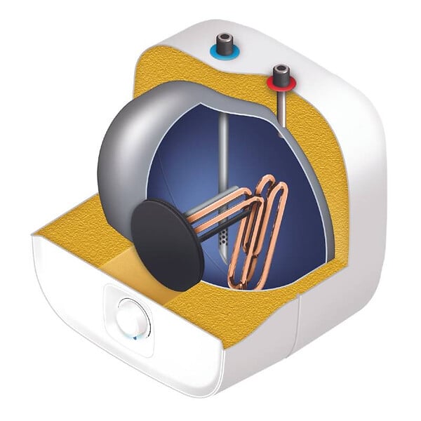 THERMOR - Chauffe-eau électrique Ristretto compact carré Thermor - Sur évier - 2000W - 30L - Blanc - large