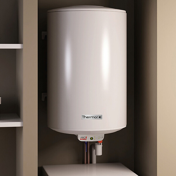 THERMOR - Chauffe-eau vertical mural étroit Duralis Thermor - 150L - 1800W - 3 personnes- Blanc - large