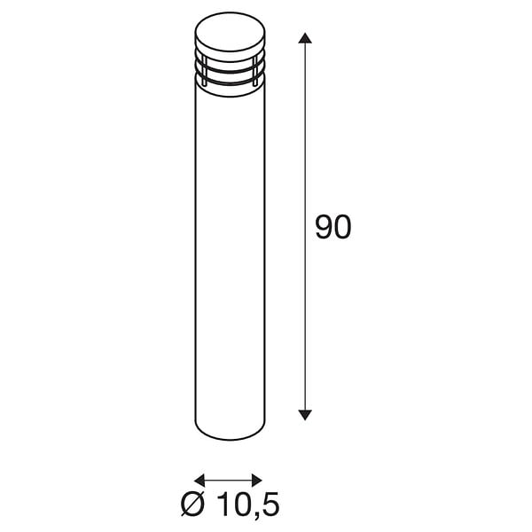 SLV - Borne extérieure SLV VAP SLIM, inox brossé, E27, 20W max, IP44, inox 304 - Hauteur 90 cm - large