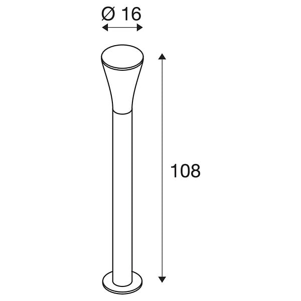 SLV - Borne extérieure SLV ALPA CONE, anthracite, E27, 24W pour éclairage extérieur - Hauteur 100 cm - large