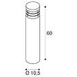 SLV - Borne extérieure SLV VAP SLIM, inox brossé, E27, 20W max, IP44, inox 304 - Hauteur 60 cm - vignette