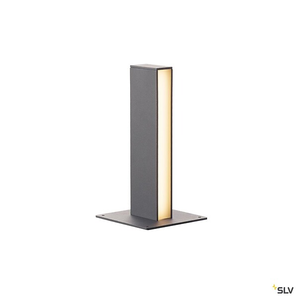 SLV - Borne extérieure SLV H-POL anthracite avec LED, Hauteur 30 cm - large