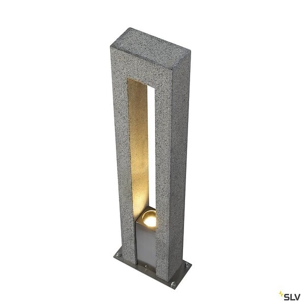 SLV - Borne extérieure SLV ARROCK ARC, gris, GU10/QPAR51, 35W max, IP44, granite, inox 304 - large