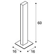 SLV - Borne extérieure SLV H-POL TWIN anthracite avec LED, Hauteur 60 cm - vignette