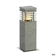 SLV - Borne extérieure SLV ARROCK GRANITE 40, poivre et sel, E27, 15W max, IP44, granite, inox 304 - SLV - vignette