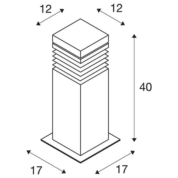SLV - Borne extérieure SLV ARROCK GRANITE 40, poivre et sel, E27, 15W max, IP44, granite, inox 304 - SLV - large