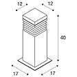 SLV - Borne extérieure SLV ARROCK GRANITE 40, poivre et sel, E27, 15W max, IP44, granite, inox 304 - SLV - vignette