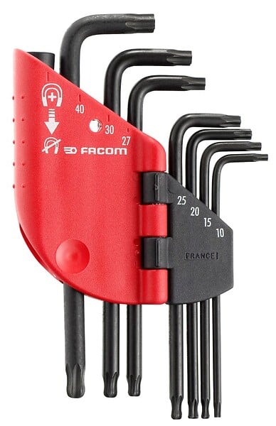 FACOM - Jeu de 7 clés mâles Torx/Resistorx FACOM 89SR.J7PB 10 à 40 mm - large