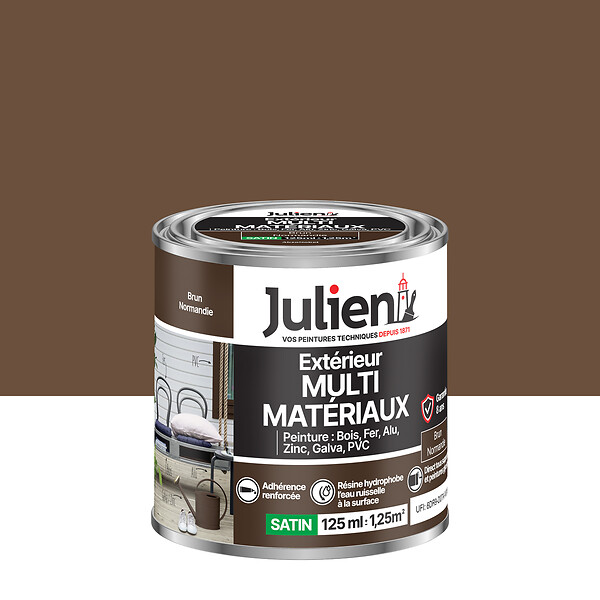 JULIEN - Peinture extérieure Multi-Matériaux - Brun Normandie 0,125L - large