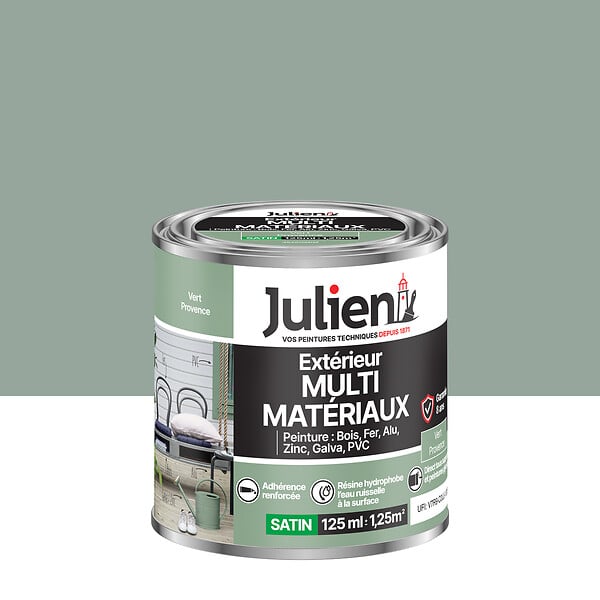 JULIEN - Peinture extérieure multi-matériaux - Vert Provence 0,125L - large