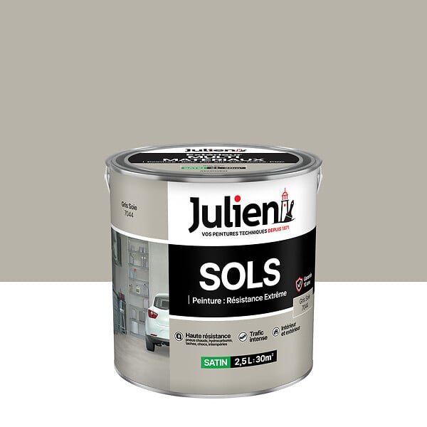 JULIEN - Peinture sol intérieur extérieur - Satin - Gris Soie 2.5L - large