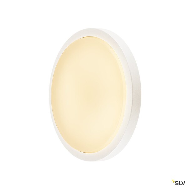 SLV - Applique et plafonnier extérieur rond SLV AINOS, blanc, LED, 22W, 3000K, IP44, détecteur de mouvements - large