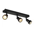 SLV - Applique intérieure orientable Puri 3 GU10 noir mat max. 3x50W anneau déco inclus - vignette