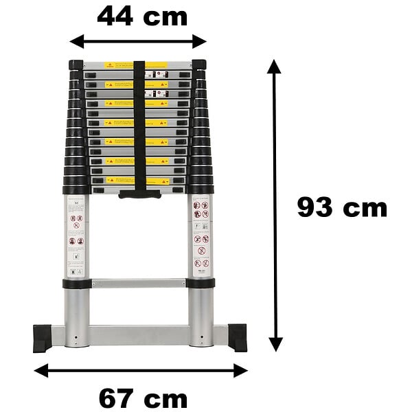 GT MARKET - Échelle télescopique en aluminium - 4.40 mètres - large